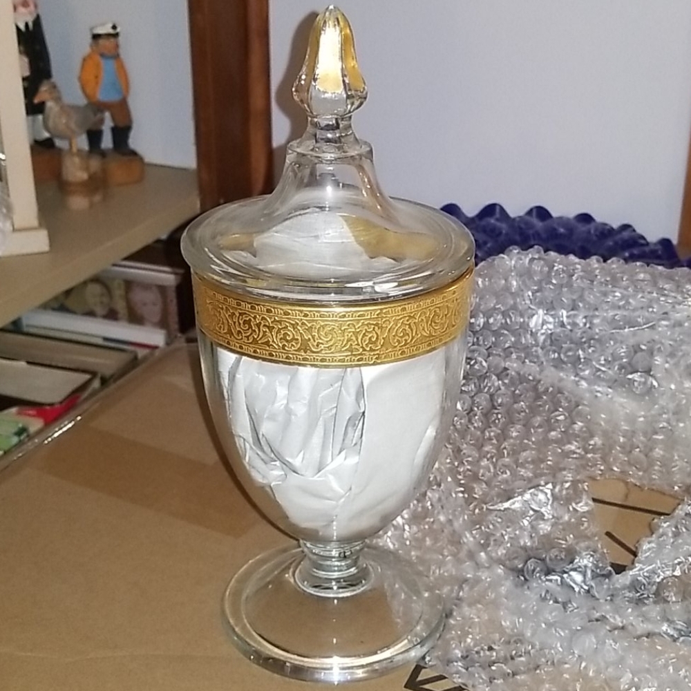 Chalice, glass / 24k gold